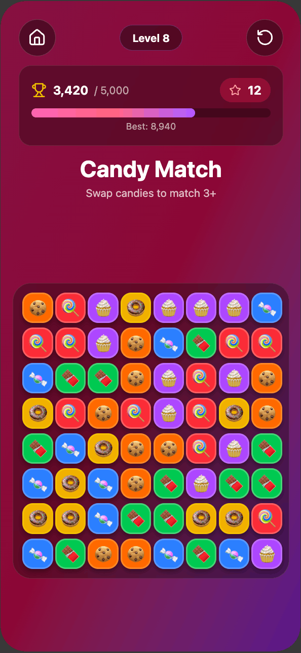 Mobile mini-game — level complete
