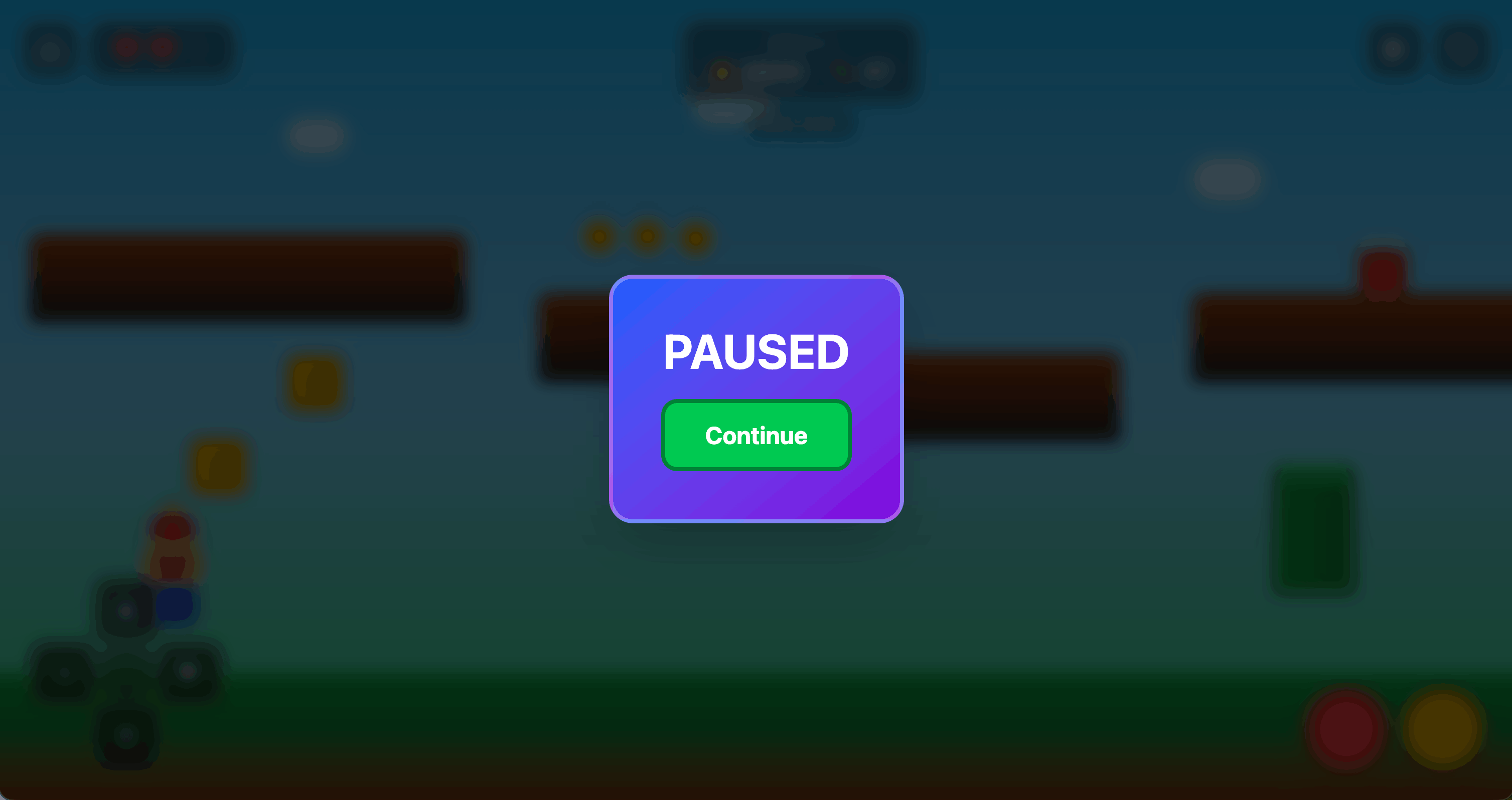 iPad game — paused state